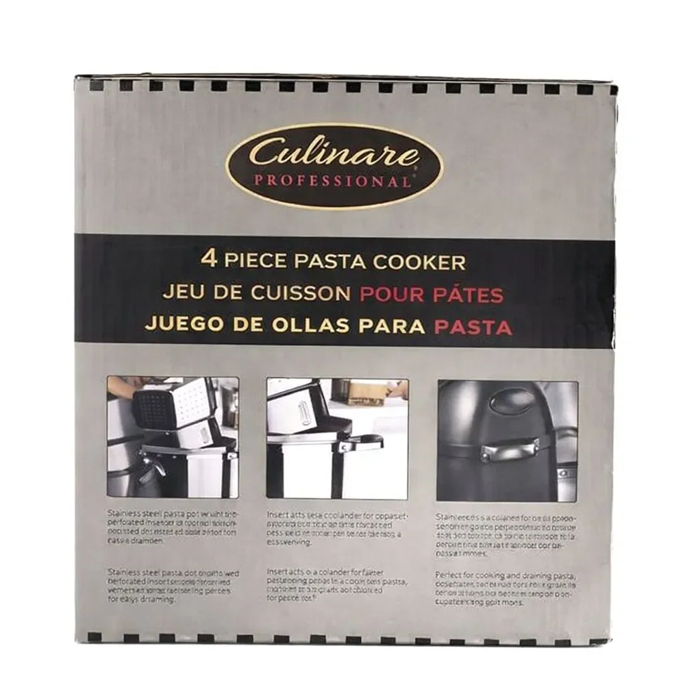 Culinary Essentials 4-Piece Stainless Steel Pasta Cooker (8-Quart) New in Box